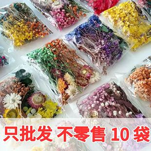 永生花满天星干花混合材料包手工diy教学相框团扇填充押花花材