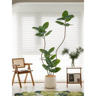 模拟绿色植物黑钻石橡胶树室内客厅大盆栽典雅可及豪华彷生人造树