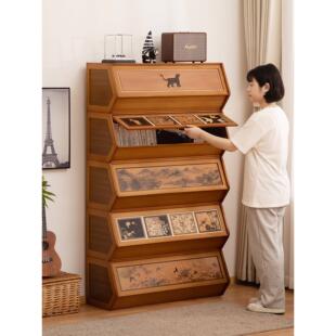 组合书柜子多功能家用落地书架置物架儿童大书橱实木多层客厅储物