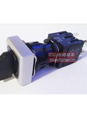 上海天逸16mm方形三档选择开关LA42(S)X3AF-20三位旋钮自复位