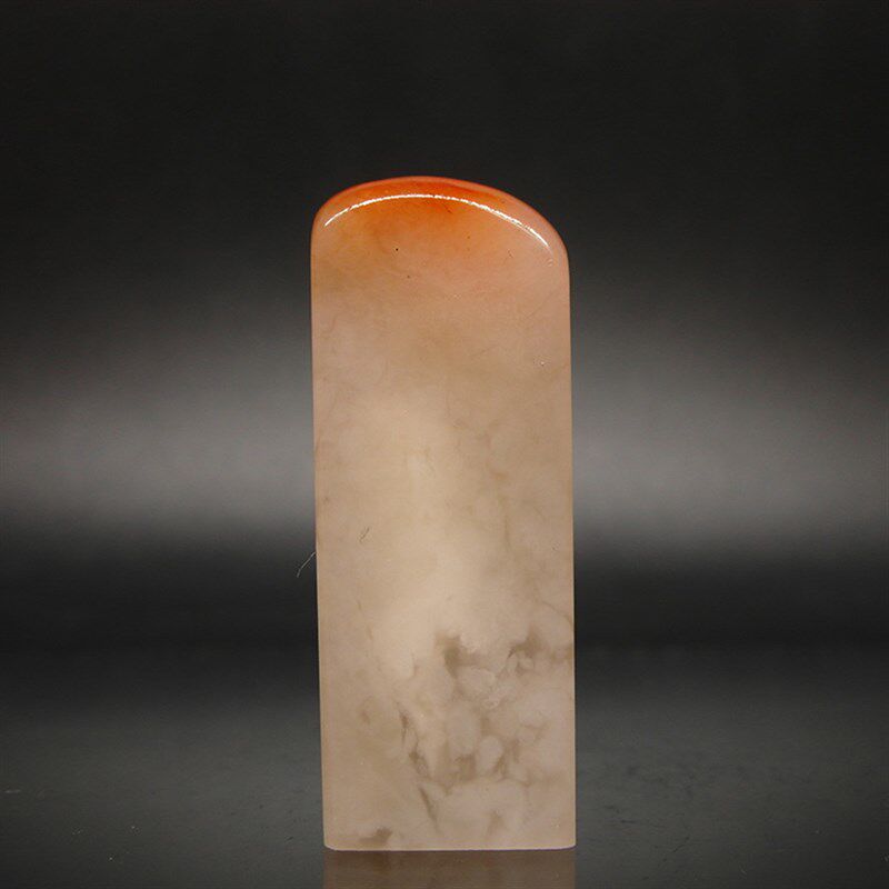 印石巴林石印章料俏色冻石篆刻石料18*14*49mm