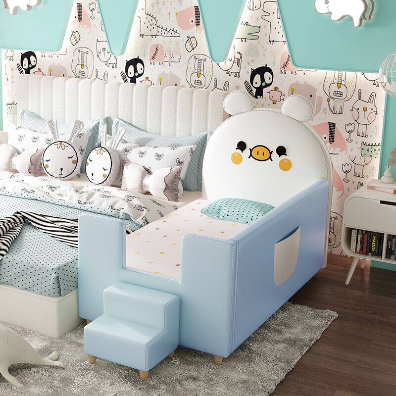 儿童床拼接床男孩女孩床带护栏小床单人实木婴儿床加宽床拼接大床