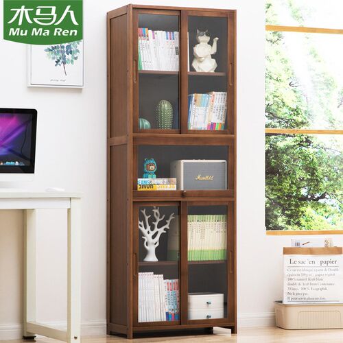 简易书架书柜落地隔断置物架实木多层桌面宿舍儿童学生组合柜子