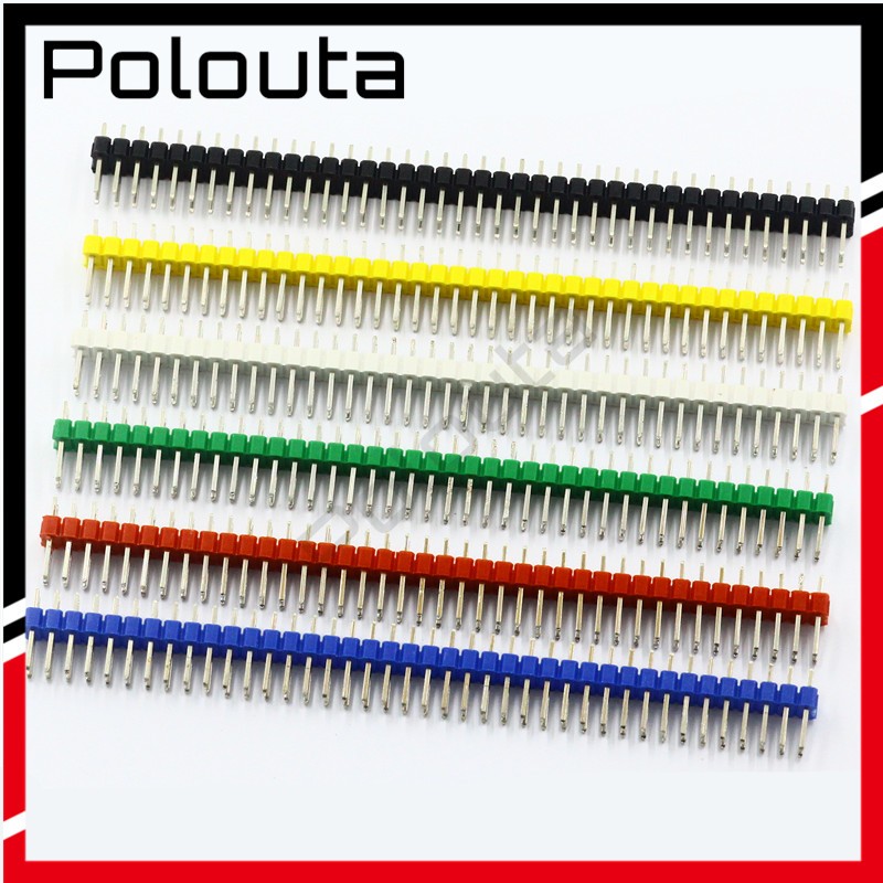 单排针 双排针 间距2.54MM 1*40P 2*40P 红黄蓝绿白黑 镀金连接器