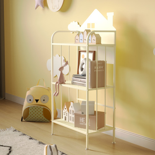 白色小房子简易宝宝书架绘本架落地小型奶油风儿童书柜置物架