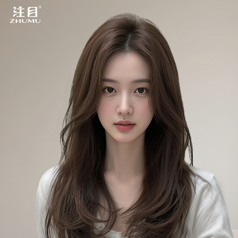 注目假发真发片女蓬松遮白发