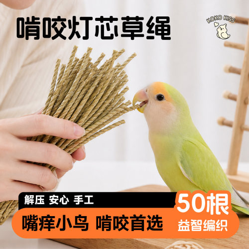 手工草编鹦鹉磨嘴玩具50支