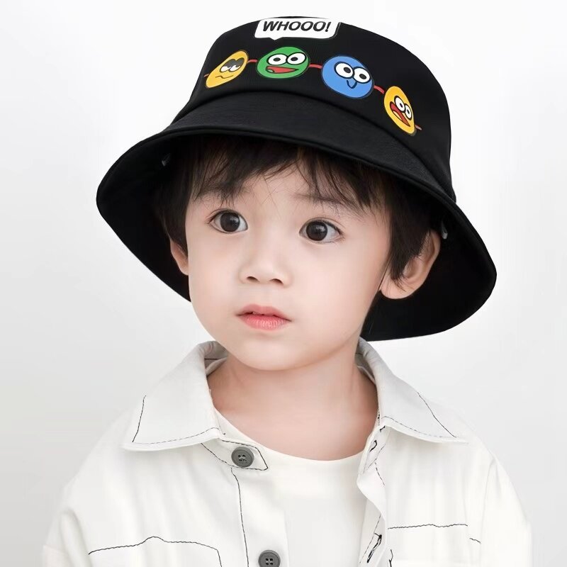春秋儿童帽宝宝休闲渔夫帽男女宝通用款遮阳帽卡通帽