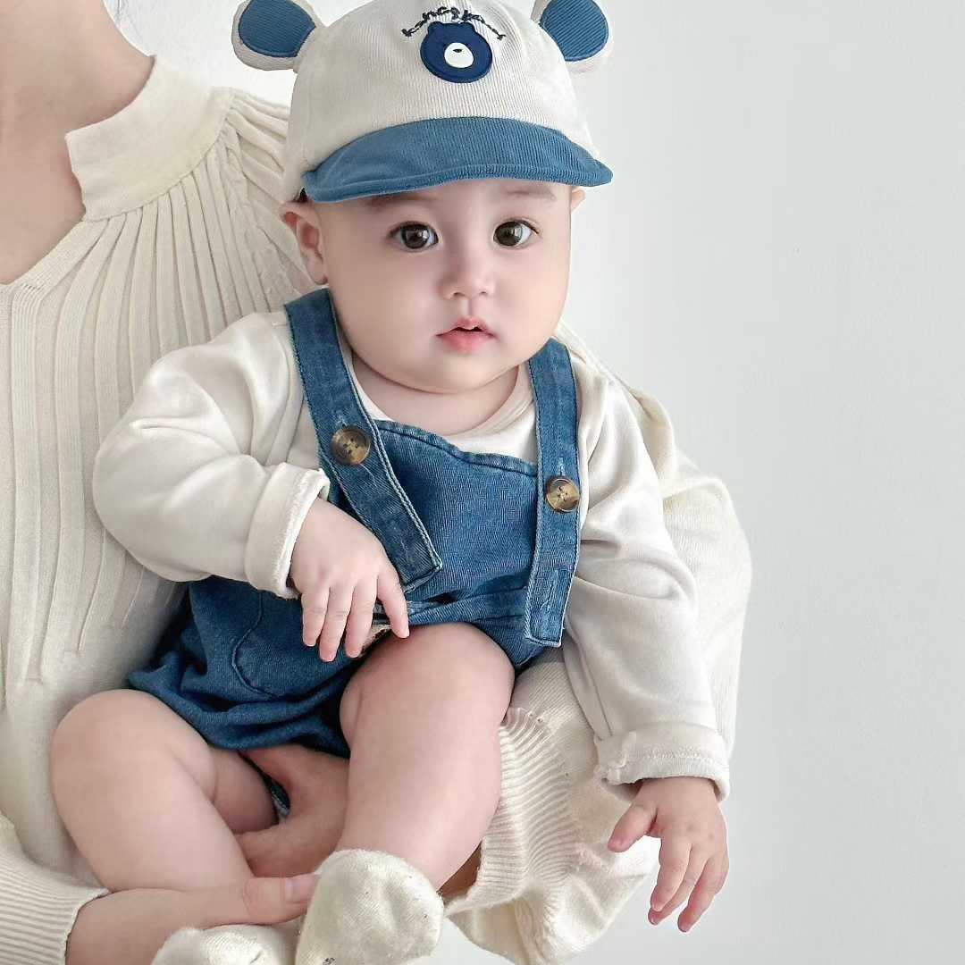 婴儿帽子春秋款男宝宝鸭舌帽超萌可爱婴幼儿童软檐棒球帽韩