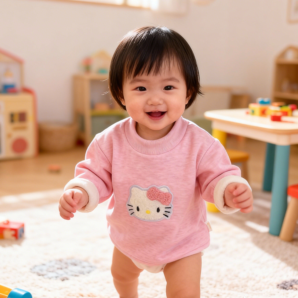 儿童男女宝卡通加绒加厚保暖打底衫立领长袖百搭上衣