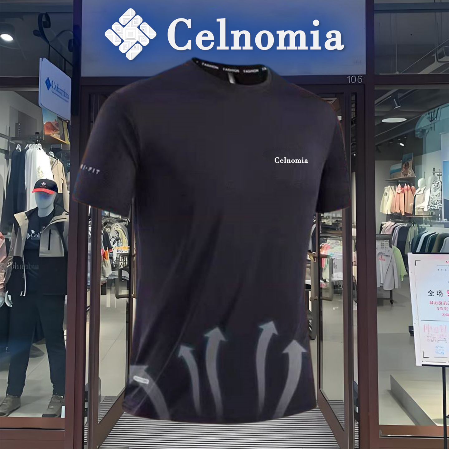 Celnomia冰丝速干短袖T恤男夏季户外运动加肥加大码跑步健身上衣