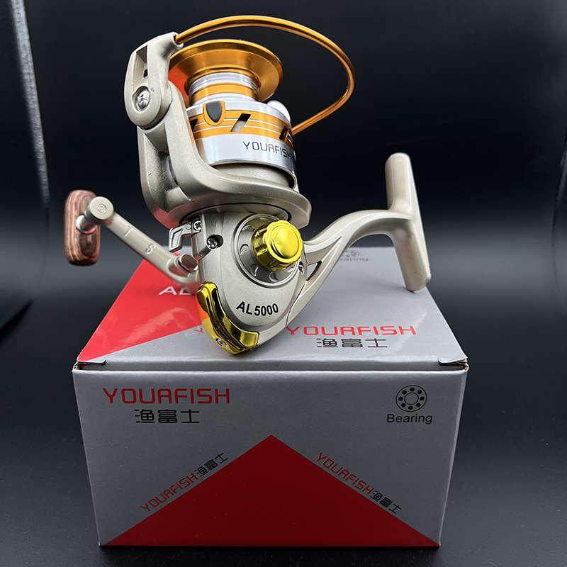 全金属头5000渔轮7000远投轮斜线杯粗抛线纺车轮鱼线轮路亚通用轮