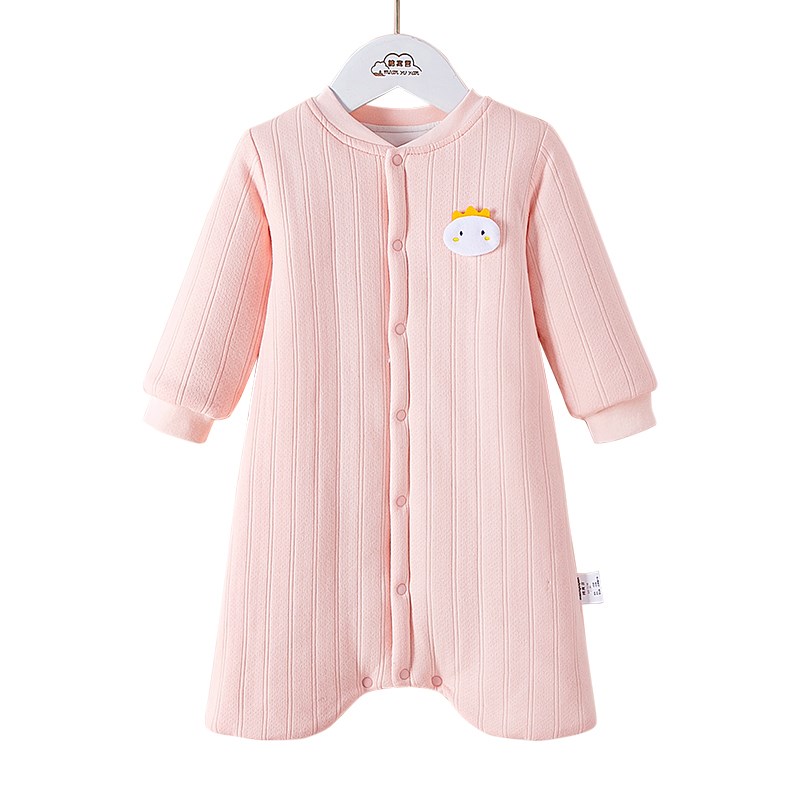 宝宝睡袍儿童睡袋纯棉加厚防踢被神器秋冬季夹棉家居连体睡衣睡裙