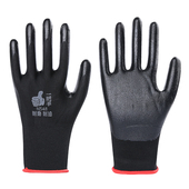 登升 劳保手套耐磨工作工地工业干活劳动塑胶皮浸胶防水橡胶带胶