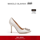新年礼物 MANOLO BLAHNIK玛诺洛 MB女鞋 HANGISI钻扣高跟婚鞋
