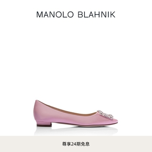 【礼物】MANOLO BLAHNIK玛诺洛/MB女鞋HANGISI钻扣平底婚鞋