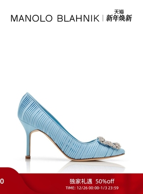 【限时折扣】MANOLO BLAHNIK玛诺洛/MB女鞋HANGISI钻扣高跟婚鞋