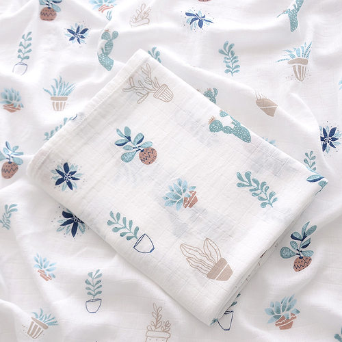 婴儿单层竹棉纱布盖毯