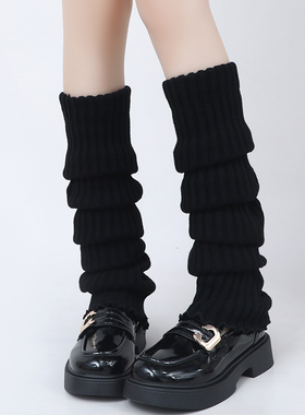 针织袜套黑色袜子JK白灰色腿套女款春夏季薄款长筒堆堆袜修饰腿型