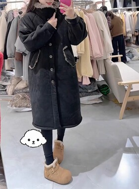 2025新款时尚立领三层加厚机车服长袍可外穿家居服网红款