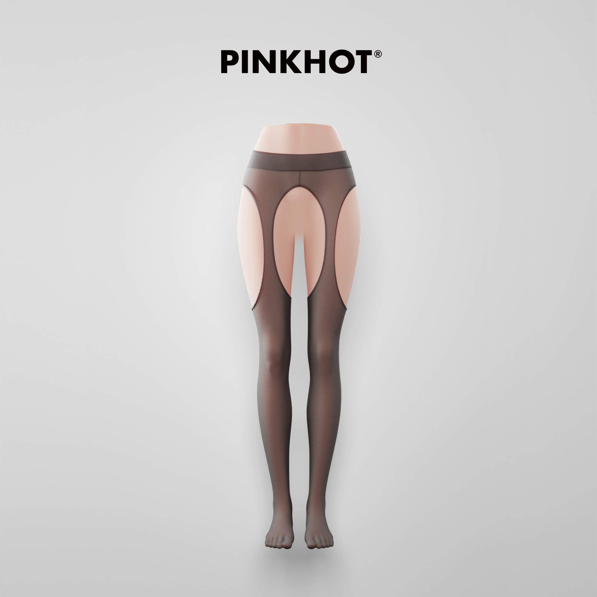 PINKHOT四面镂空连腰一体丝袜