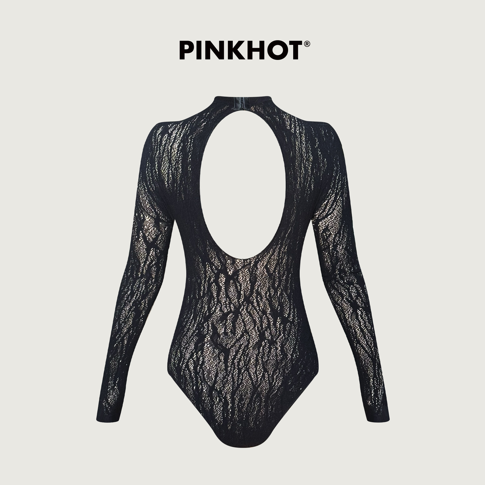 PINKHOT蟒蛇纹镂空连体衣