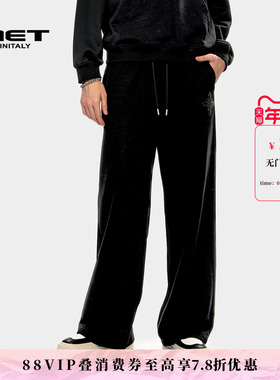 MET initaly麦特美式复古休闲裤男女秋季新款休闲百搭直筒裤子