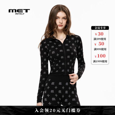 MET initaly麦特美式复古立领外套女早春新款休闲百搭夹克