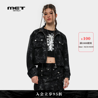 MET initaly麦特美式街头风工装外套夏季新款流行拉链设计上衣