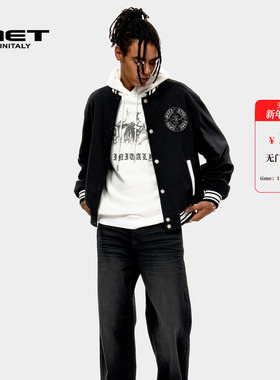 MET initaly麦特美式复古休闲棒球服外套男秋季新款百搭上衣