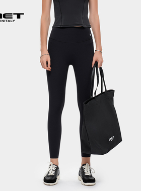 MET initaly麦特高腰修身潮流百搭鲨鱼裤女夏季新款黑色休闲裤