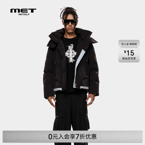 MET initaly麦特美式潮牌短款羽绒服男冬季新款连帽宽松保暖外套