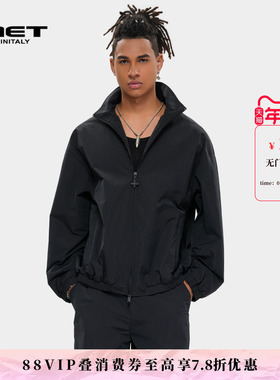 MET initaly麦特黑色休闲运动夹克外套夏季新款流行潮牌上衣男