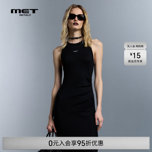 MET initaly麦特简约风修身连衣裙女无袖背心裙早春显瘦气质长裙