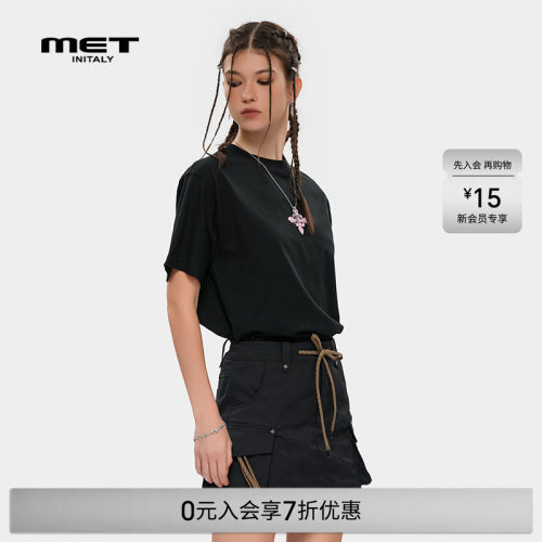 MET initaly潮牌美式休闲百搭短袖T恤女夏季新款印花上衣