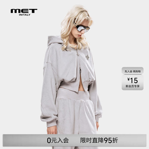 MET initaly麦特美式复古休闲短外套女早春新款休闲百搭上衣