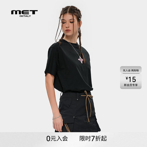 MET initaly潮牌美式休闲百搭短袖T恤女夏季新款印花上衣