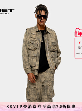 MET initaly麦特美式复古工装夹克外套女秋季新款休闲百搭上衣