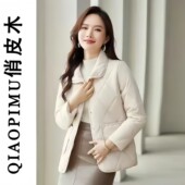 棉衣时尚 春秋新款 翻领复古菱格短款 保暖棉服外套