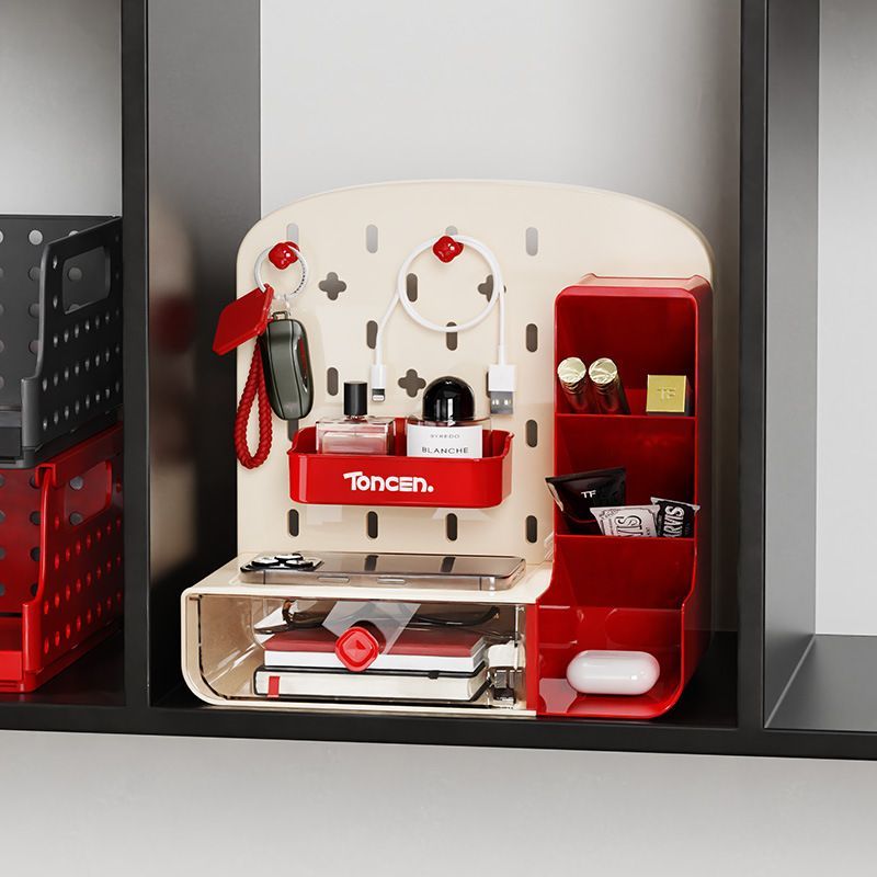 入门玄关收纳盒桌面抽屉式洞洞板置物架学生书桌文具架整理盒