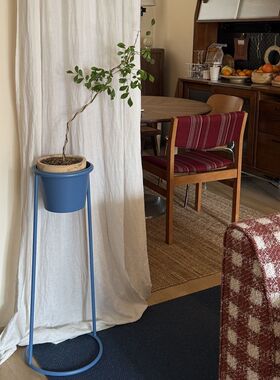 花架普鲁士蓝色花架室内极简约可移动设计阳台花盆栽客厅现代铁艺