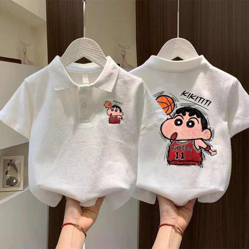 蜡笔小新婴儿衣服童装夏季POLO领蜡笔小新薄款宝宝t恤短袖新款儿
