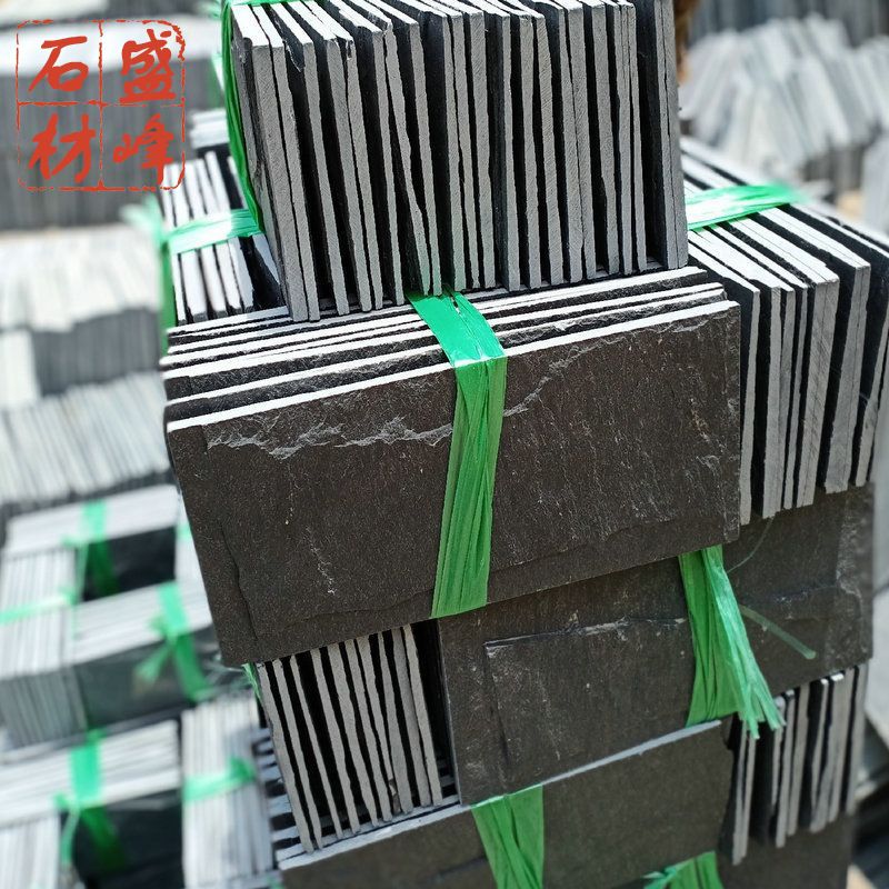 纯天然青石板蘑菇石室外背景墙别墅外墙砖庭院自建房仿古文化石板