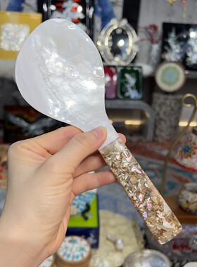 KA-【深海贝母】天然白色贝壳大勺子饰品摆件一个 长度22cm