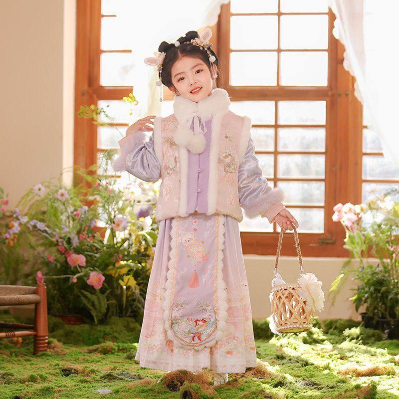 汉服女童冬款2025新款儿童新中式明制马面裙套装小女孩过年拜年服,童装/婴儿装/亲子装,汉服,淘宝优惠券,粉丝福利购,淘宝优惠卷