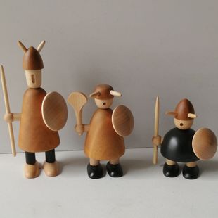 网红实木猴子客厅木制维京人海盗人家居摆件木头摆件客厅摆件