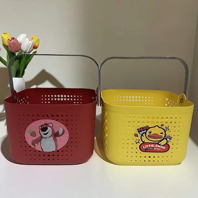 【拍一发二】卡通家用洗澡篮多功能收纳筐整理洗漱用品水果蔬菜篮