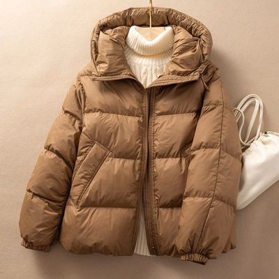 黑色短款羽绒棉服女冬季2024新款小个子时尚加厚小款修身妈妈