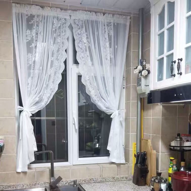 窗纱纱帘蕾丝客厅卧室阳台隔断帘唯美田园韩式浪漫成品帘定制白纱