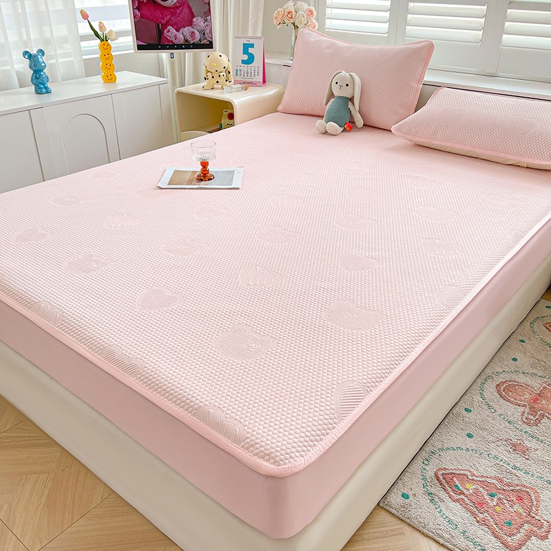 夏季冰丝凉席床笠款冰豆豆单件席子床罩席梦思床垫保护罩空调软席